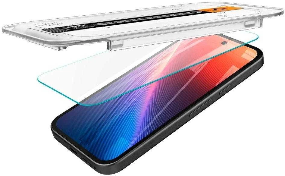 „Spigen Glas.TR Ez Fit“ grūdinto stiklo 2 vnt. pakuotė, skirta „Google Pixel 9A“ – skaidrus