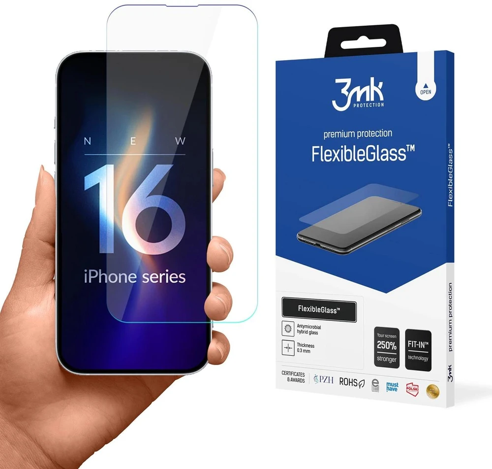 3MK FlexibleGlass Apple iPhone 16 Plus 6.7" hibridinis stiklas