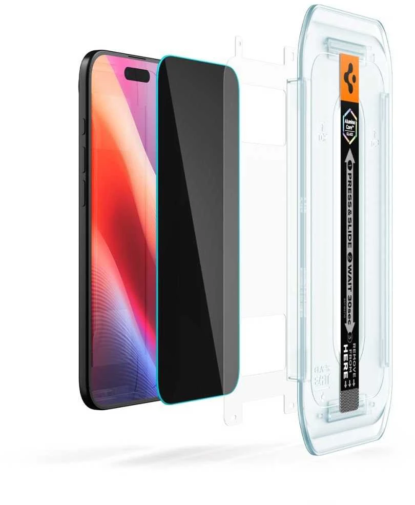 Ekrano apsauginis stiklas Spigen Glass tR EZ Fit (Privacy) 2 Pack, transparency - iPhone Air