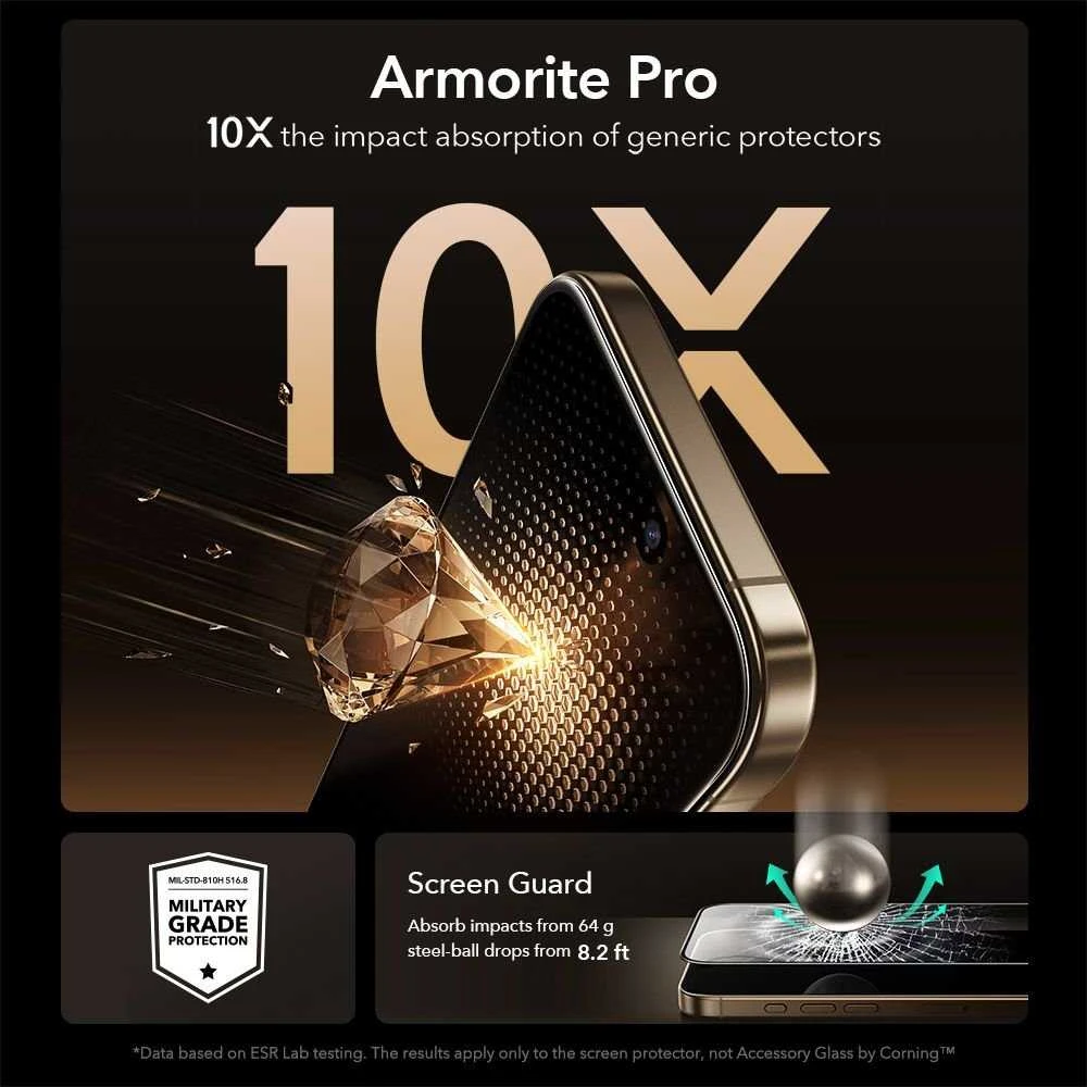 ESR UltraFit Armorite Pro Apsauginis stiklas skirtas Apple iPhone 17 Pro Max – Clear
