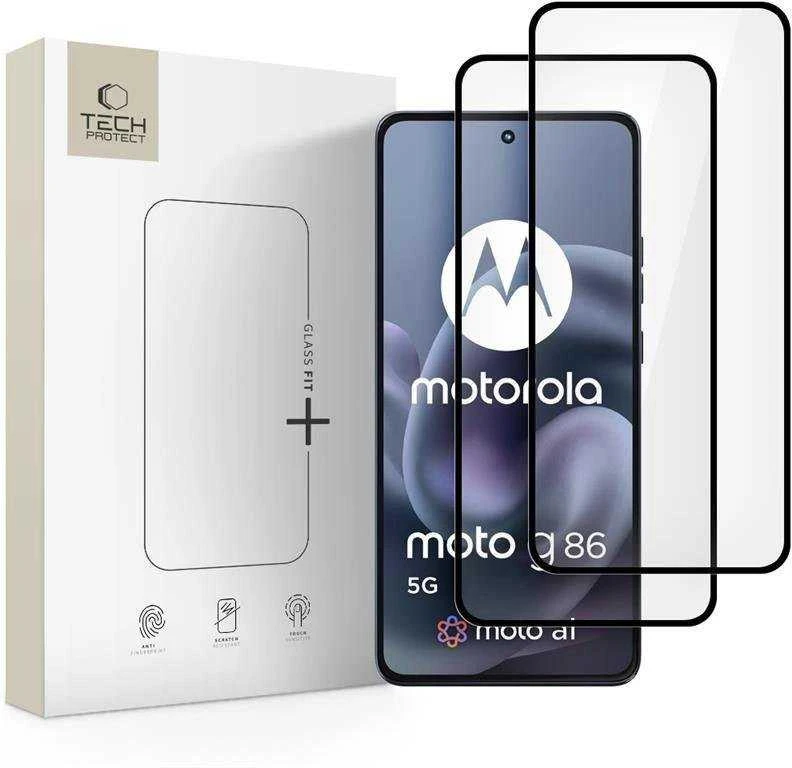 „Tech-Protect Glass Fit+“ 2 grūdinto stiklo pakuotė „Motorola Moto G86 5G / G86 5G Power“ - Juodas