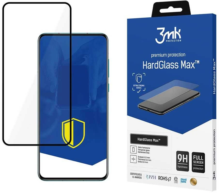 3Mk apsauga su sustiprintu grūdintu stiklu 3mk HardGlass Max Juodas, skirtas Huawei P40 Pro + 5G