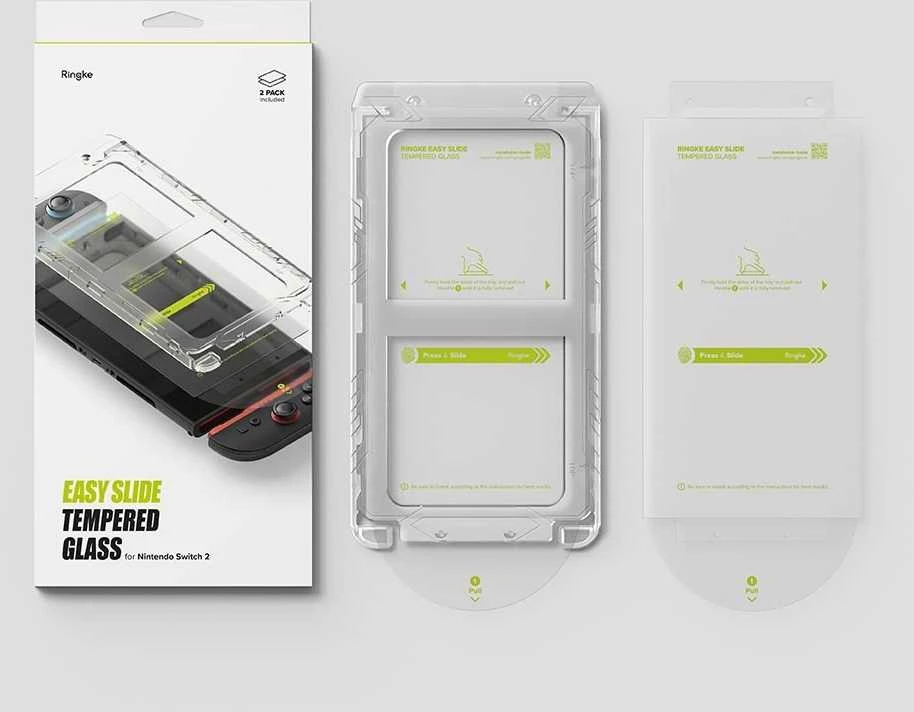 Ringke Easy Slide 2-pack Apsauginis stiklas skirta Nintendo Switch 2 – Transparent