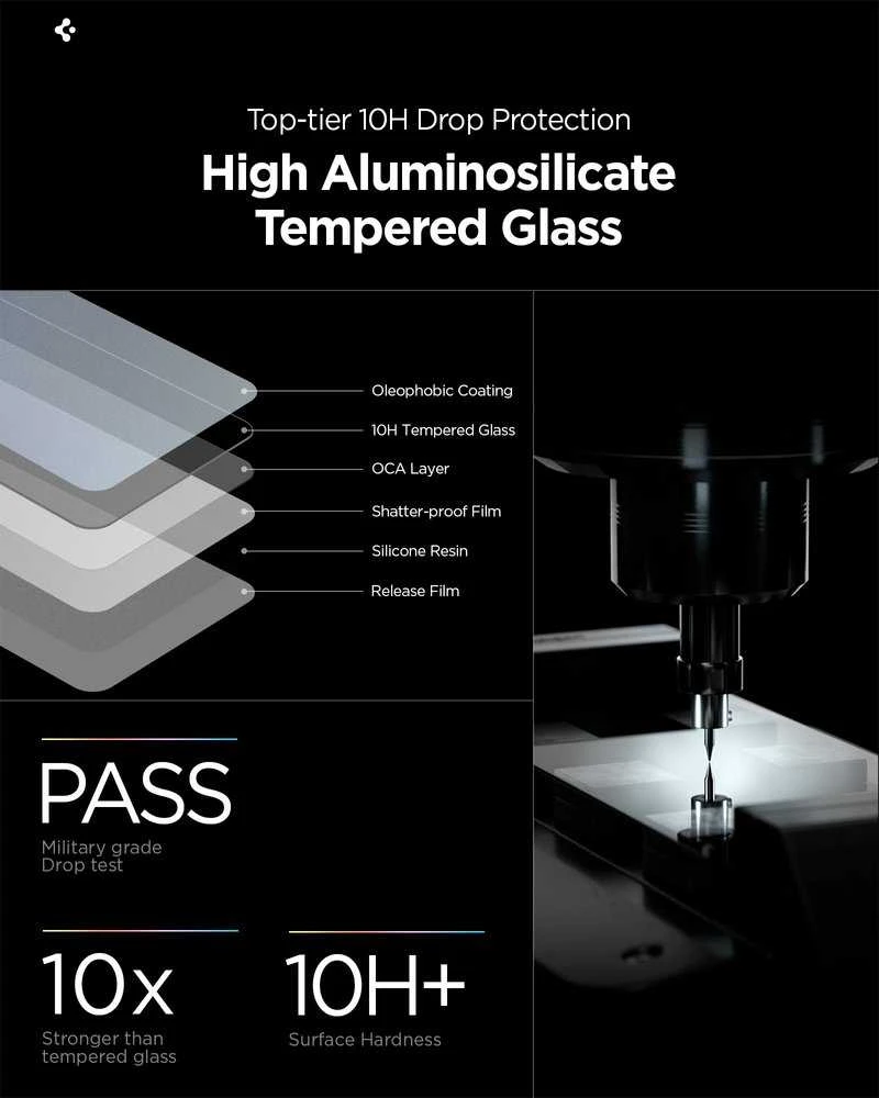 „Spigen Glass tR EZ Fit Pro HD“ (privatumo) 2 vnt., skaidrūs – „Samsung Galaxy S26“