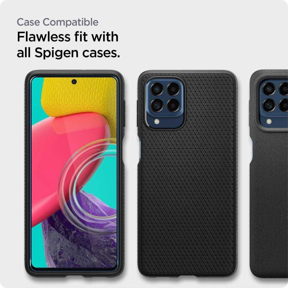 Spigen ALM Glass FC apsauginis tiklas skirtas Samsung Galaxy M53 5G - juodos spalvos