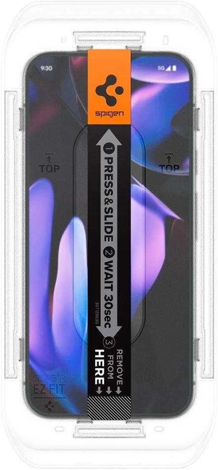 Apsauginis stiklas Google Pixel 9 / 9 Pro Spigen Glas.tr „EZ Fit” 2 vnt. Clear