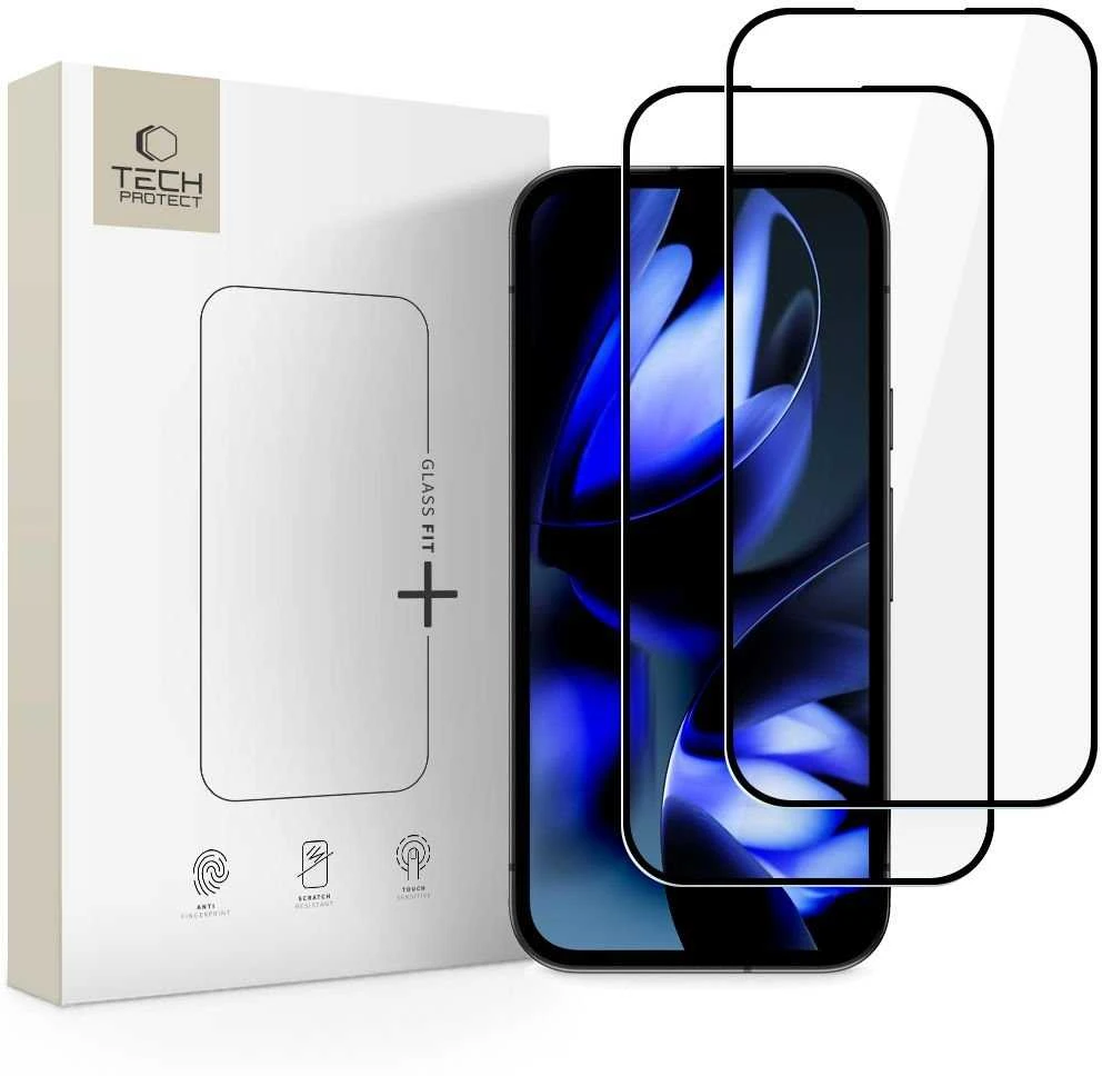 Tech-Protect Apsauginis stiklas Fit+ 2-pack Google Pixel 9A / 10A juoda