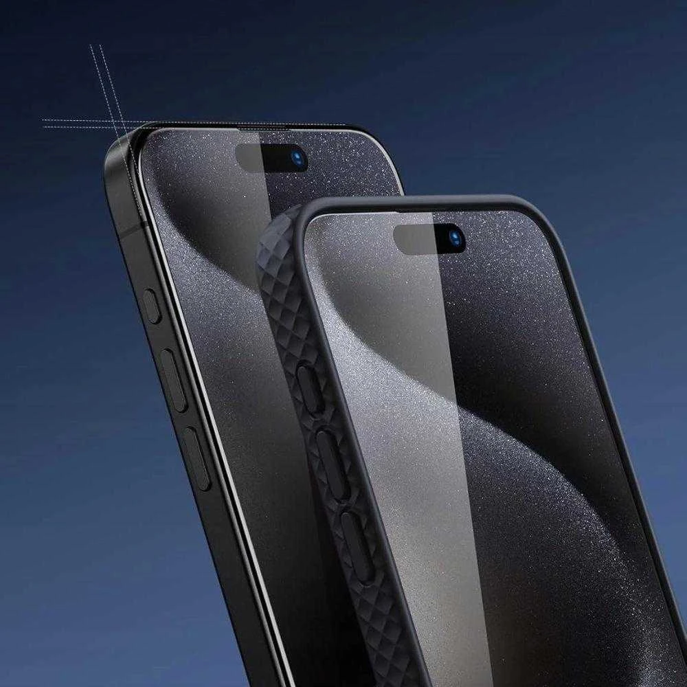 „Tech-Protect Glass Fit+“ 2 grūdinto stiklo pakuotė, skirta „iPhone 16 Pro / 17 / 17 Pro“ – skaidri