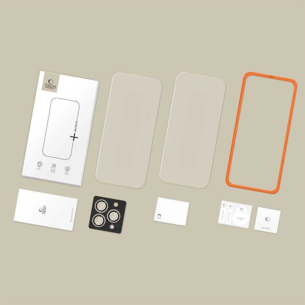 „Tech-Protect Easy Set+“ 3 grūdinto stiklo pakuotė, skirta „iPhone 16 Pro“ / „17 Pro“ – skaidri