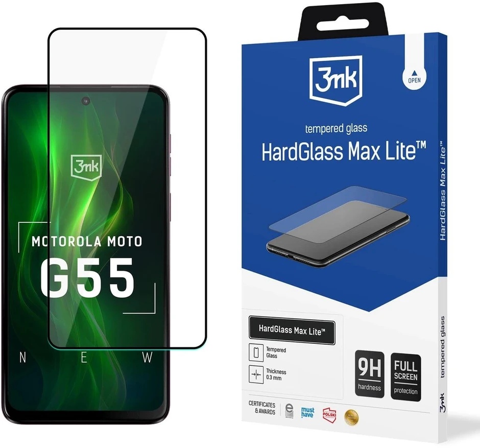 3Mk apsauginis grūdintas stiklas 3mk HardGlass Max Lite Juodas Motorola Moto G55 5G