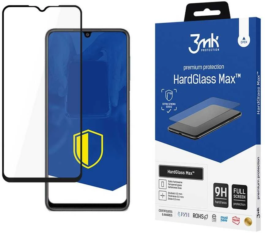 Grūdintas viso ekrano stiklas 9H juodas 3mk HardGlass Max
