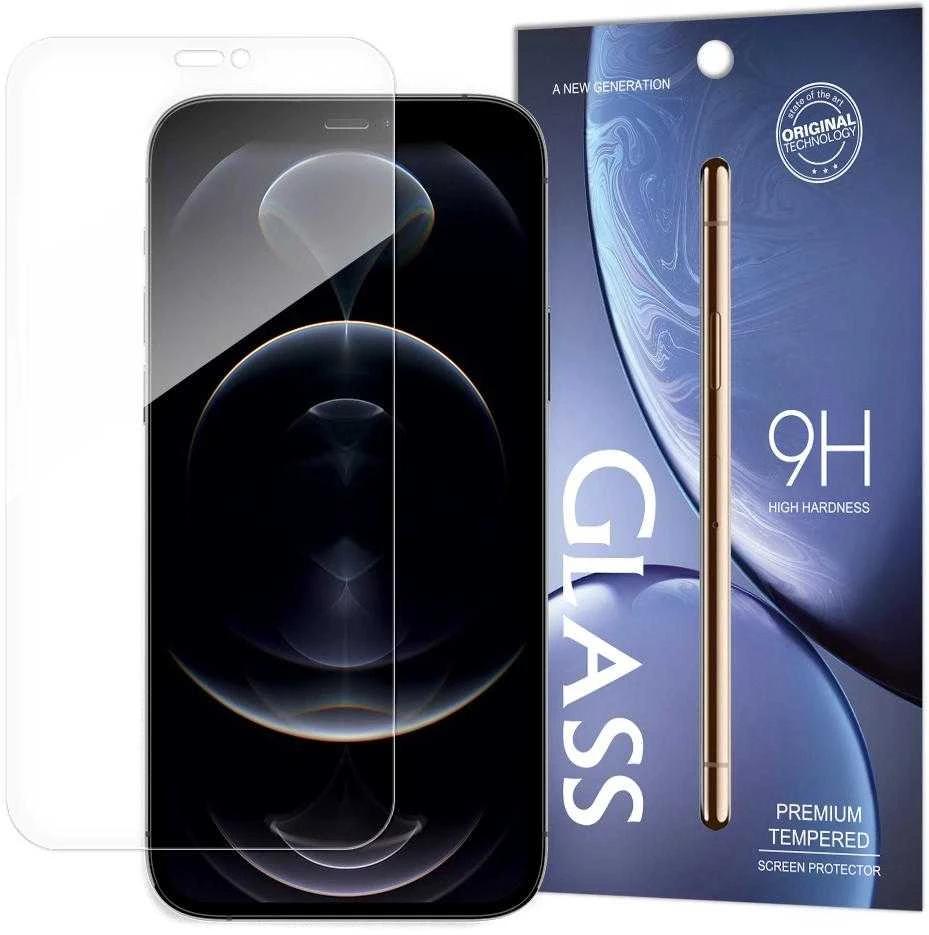 „Hurtel Tempered Glass 9H“ grūdintas stiklas iPhone 17e / 16e / 14 / 13 Pro / iPhone 13 (pakuotė - vokas)