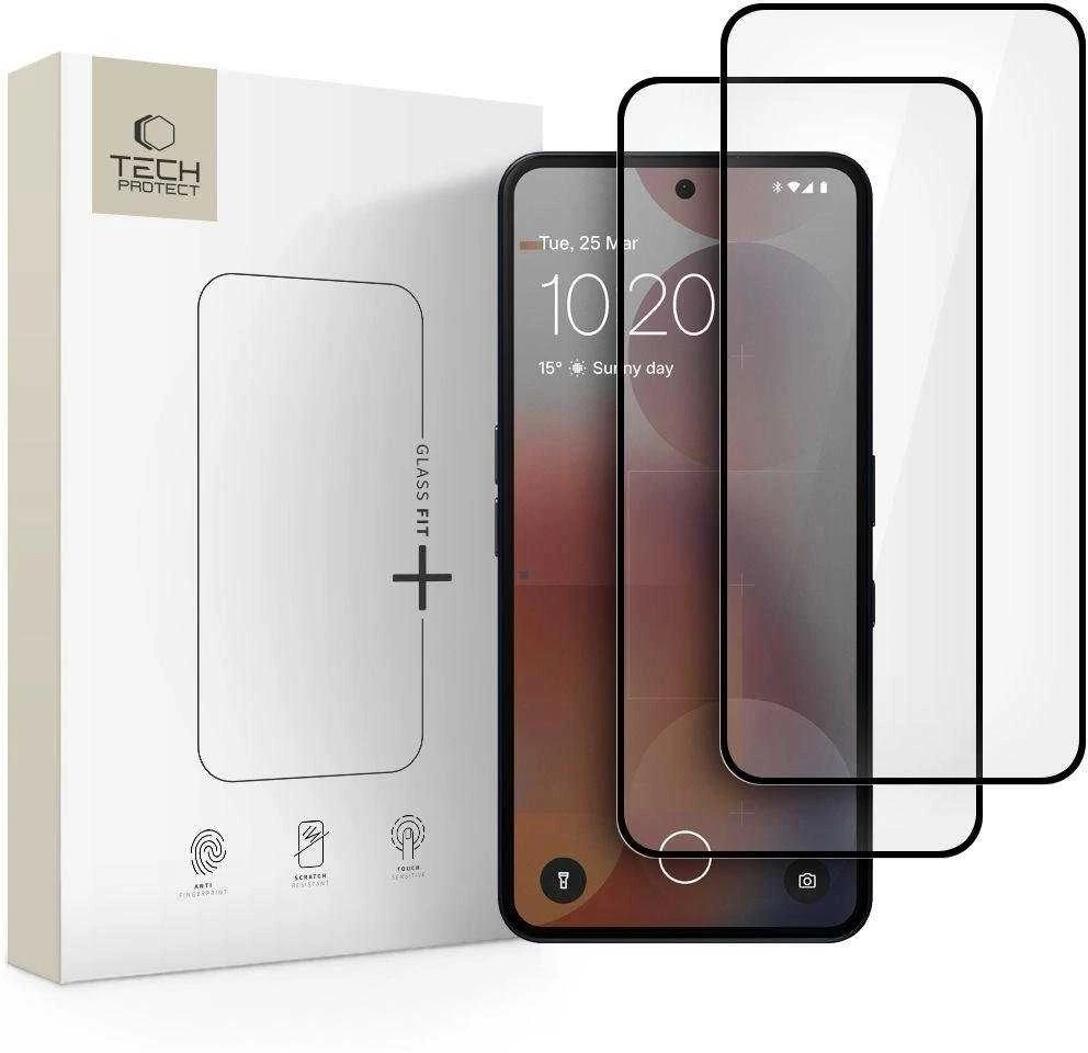 LCD apsauginis stikliukas Tech-Protect Glass Fit+ 2 vnt. Nothing Phone 3a/3a Pro juodas
