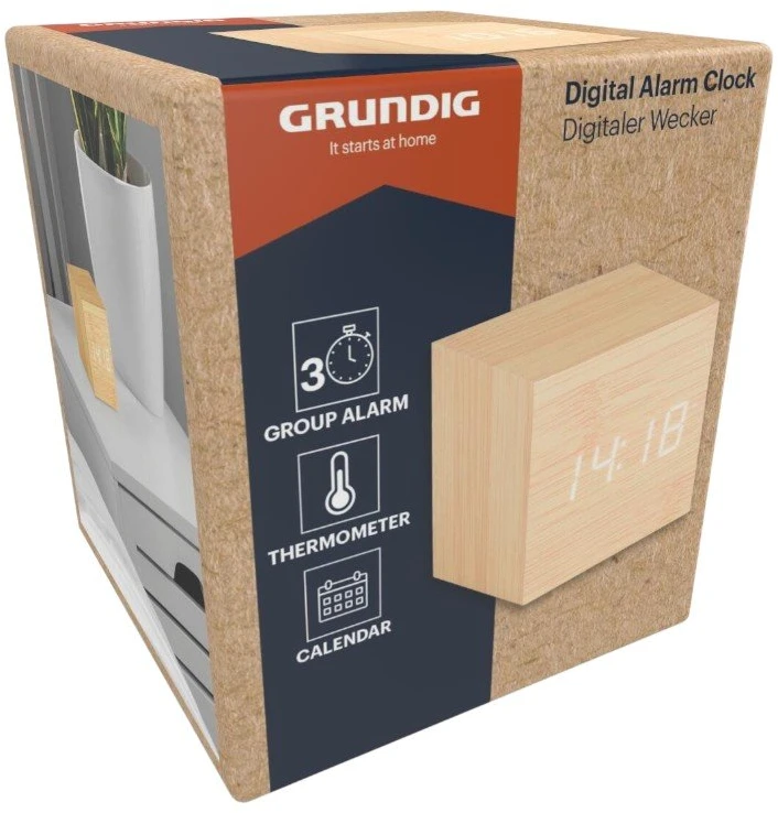 Grundig skaitmeninis LED žadintuvas, rudas