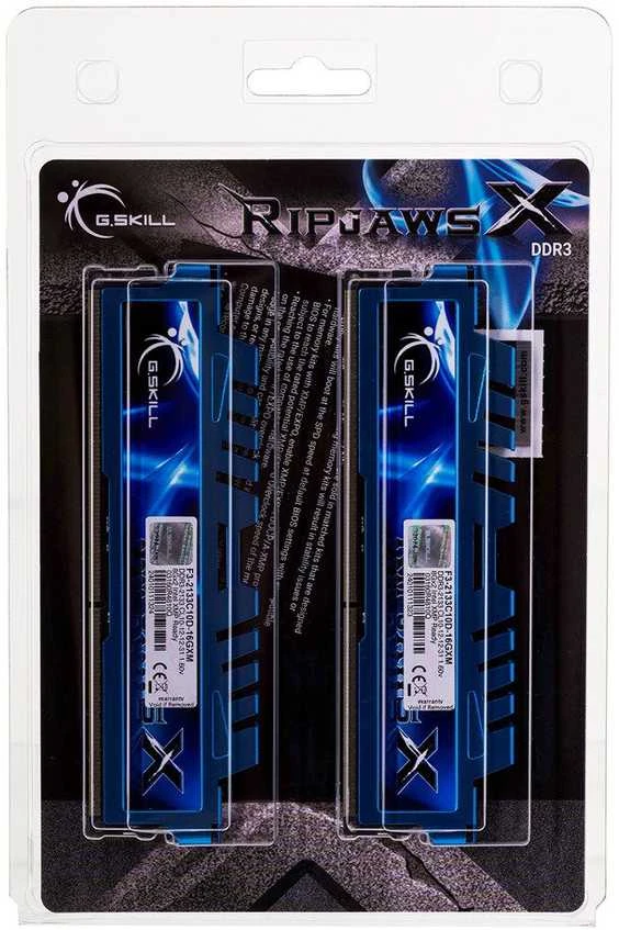 G.Skill RipjawsX 16GB (8GBx2) DDR3-2133 MHz atminties modulis 2 x 8 GB
