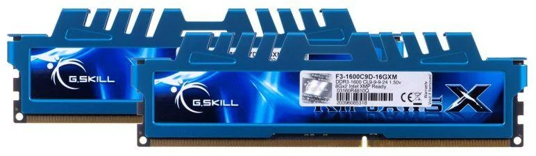 G.SKILL RipjawsX F3-1600C9D-16GXM atminties rinkinys (DDR3 DIMM; 2 x 8GB; 1600MHz; CL9)