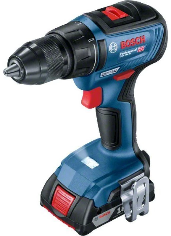 Bosch Akumuliatorinis gręžtuvas-suktuvas GSR 18 V-50 2x2.0Ah 50/28 Nm, bešepetėlinis