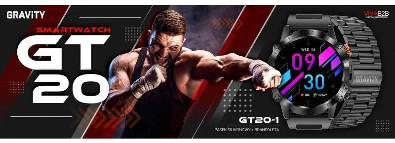 GRAVITY GT20-1 MEN'S Išmanusis laikrodis - AMOLED, ADDITIONAL BELT (sg024a)