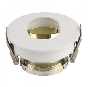 V-tac GU10 lemputės įmontuojamas rėmelis, apvalus, 80x42mm, baltos/aukso spalvos