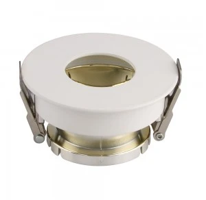 V-tac GU10 lemputės įmontuojamas rėmelis, apvalus, 80x42mm, baltos/aukso spalvos