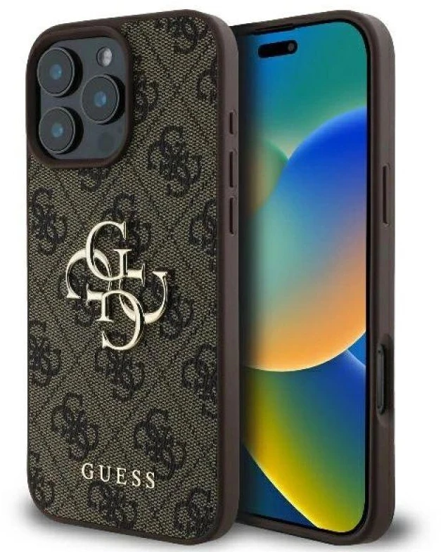 Guess 4G Big Logo Apple iPhone 16 Pro Max – dėklas telefonui rudos spalvos