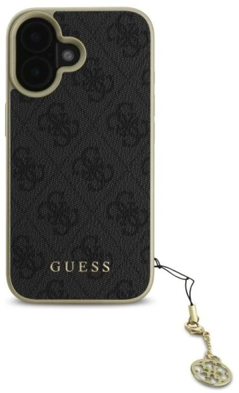 Guess GUHCP16MGF4GGR Apple iPhone 16 Plus 6.7″ juodos spalvos kietas dėklas 4G Charms Collection