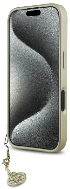 Guess GUHCP16SGF4GGR Apple iPhone 16 6.1″ juodos spalvos kietas dėklas 4G Charms Collection