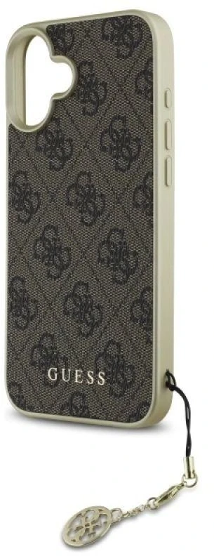 Guess GUHCP16SGF4GBR Apple iPhone 16 6.1″ rudos spalvos kietas dėklas 4G Charms Collection