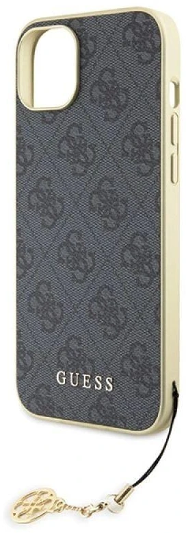 Guess GUHCP15MGF4GGR Apple iPhone 15 Plus / 14 Plus 6.7″ pilkas kietas dėklas 4G Charms Collection