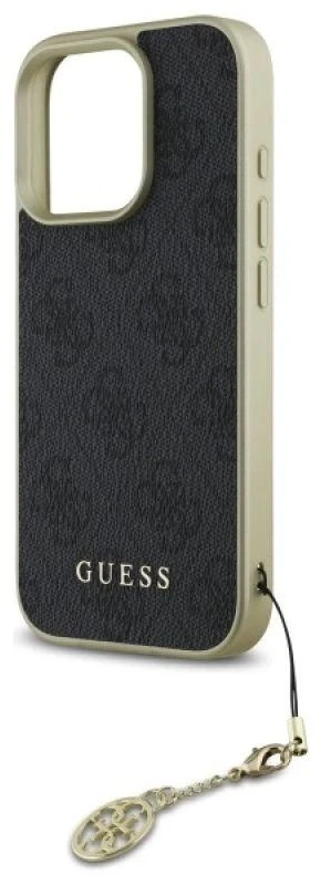 Guess GUHCP16XGF4GGR Apple iPhone 16 Pro Max 6.9″ juodos spalvos kietas dėklas 4G Charms Collection