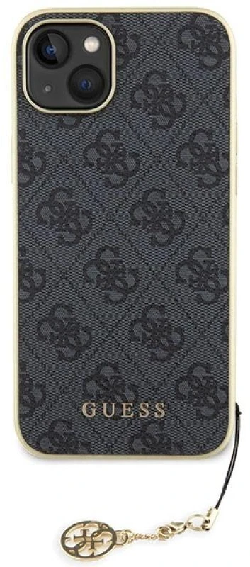 Guess GUHCP15MGF4GGR Apple iPhone 15 Plus / 14 Plus 6.7″ pilkas kietas dėklas 4G Charms Collection