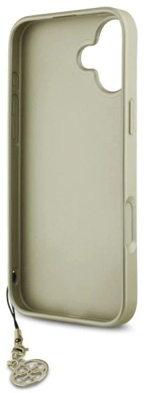 Guess GUHCP16SGF4GBR Apple iPhone 16 6.1″ rudos spalvos kietas dėklas 4G Charms Collection