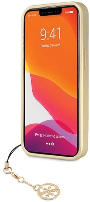 Guess GUHCP14LGF4GGR Apple iPhone 14 Pro 6,1″ pilkas kietas dėklas 4G Charms Collection