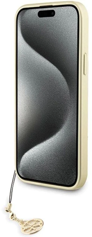 Guess GUHCP15XGF4GGR iPhone 15 Pro Max 6.7" pilka/pilkas kietas dėklas 4G Charms Collection