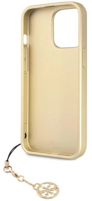 Guess GUHCP14LGF4GGR Apple iPhone 14 Pro 6,1″ pilkas kietas dėklas 4G Charms Collection