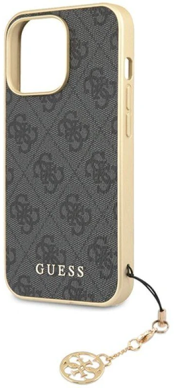 Guess GUHCP14LGF4GGR iPhone 14 Pro 6,1" pilkas kietas dėklas 4G Charms Collection