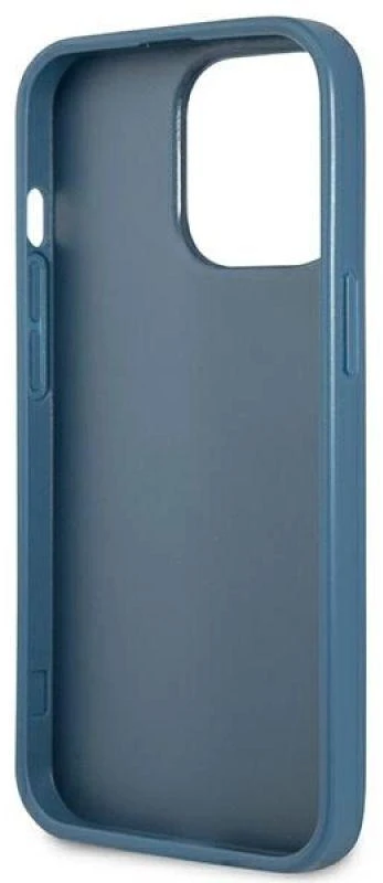 Dėklas GUESS GUHCP13LP4TPB IPHONE 13 PRO / 13 6.1 "Mėlynas / Mėlynas HARDCASE 4G TRIANGLE CARDSLOT LOGO