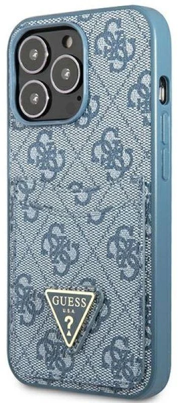Dėklas GUESS GUHCP13LP4TPB IPHONE 13 PRO / 13 6.1 "Mėlynas / Mėlynas HARDCASE 4G TRIANGLE CARDSLOT LOGO