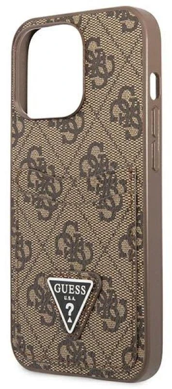 Dėklas GUESS GUHCP13LP4TPW IPHONE 13 PRO / 13 6.1 "BROWN / BROWN HARDCASE 4G TRIANGLE CARDSLOT LOGO