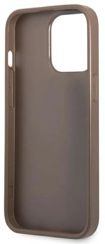 Dėklas GUESS GUHCP13LP4TPW IPHONE 13 PRO / 13 6.1 "BROWN / BROWN HARDCASE 4G TRIANGLE CARDSLOT LOGO
