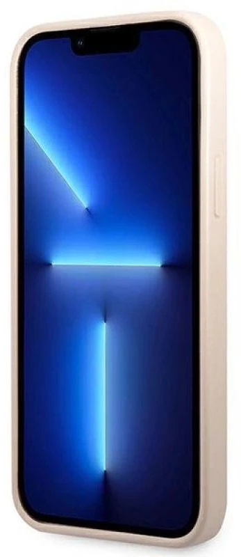 Guess GUHCP13LP4TPP Apple iPhone 13 Pro / 13 6,1″ rožinės spalvos kietas dėklas 4G Triangle Logo Cardslot