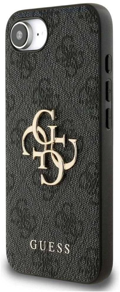 GUESS dėklas skirtas Apple iPhone 16e (SE 4 2025) GUHCPSE44GMGGR (4G PU Big Logo) juodos spalvos