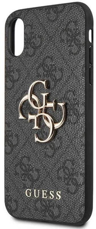 Guess GUHCPX4GMGGR Apple iPhone X/XS pilkas kietas dėklas 4G Big Metal Logo
