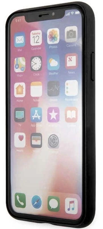Guess GUHCPX4GMGGR Apple iPhone X/XS pilkas kietas dėklas 4G Big Metal Logo