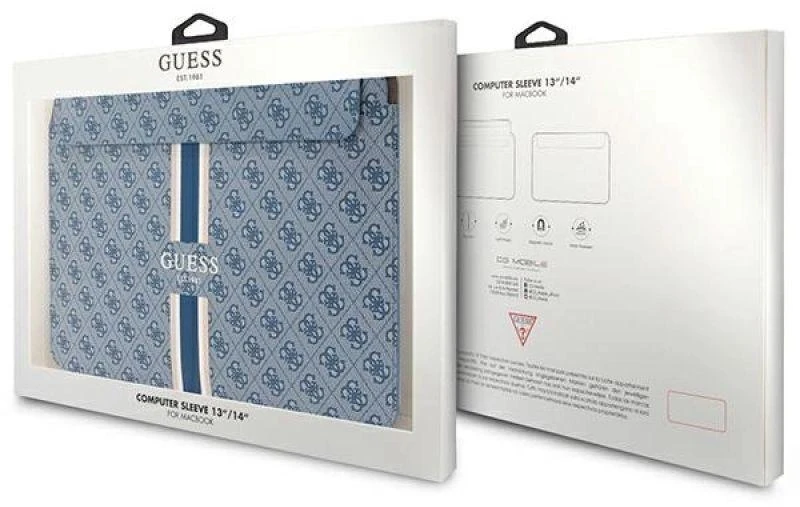 Guess Dėklas kompiuteriui GUCS14P4RPSB 14″ mėlynos spalvos 4G Printed Stripes