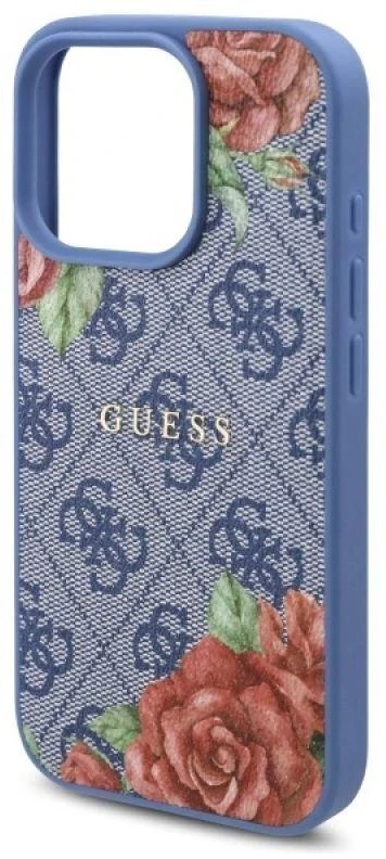 Guess GUHMP16XP4ROPEMCB Apple iPhone 16 Pro Max 6.9″ mėlynas kietas dėklas 4G Flowers Print MagSafe