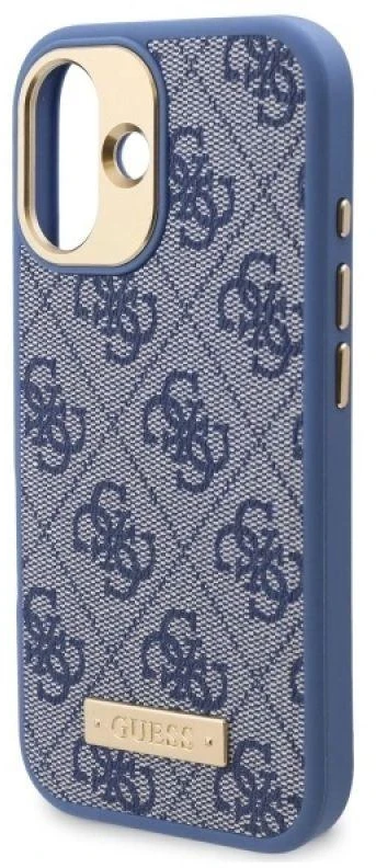 Guess GUHMP16MU4GPRB Apple iPhone 16 Plus 6.7″ mėlynas kietas dėklas 4G Logo Plate MagSafe