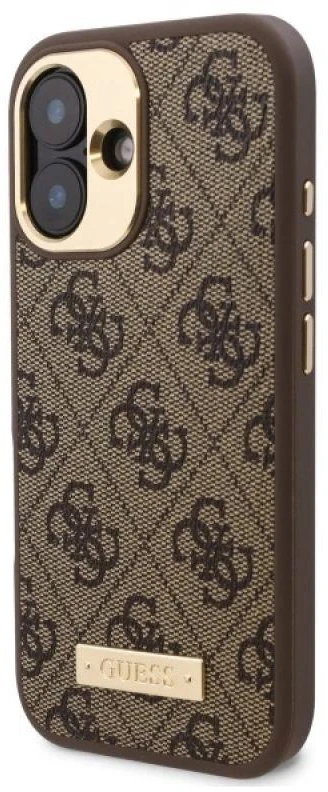 Guess 4G Logo Plate MagSafe Apple iPhone 16 Plus Case – dėklas telefonui rudos spalvos
