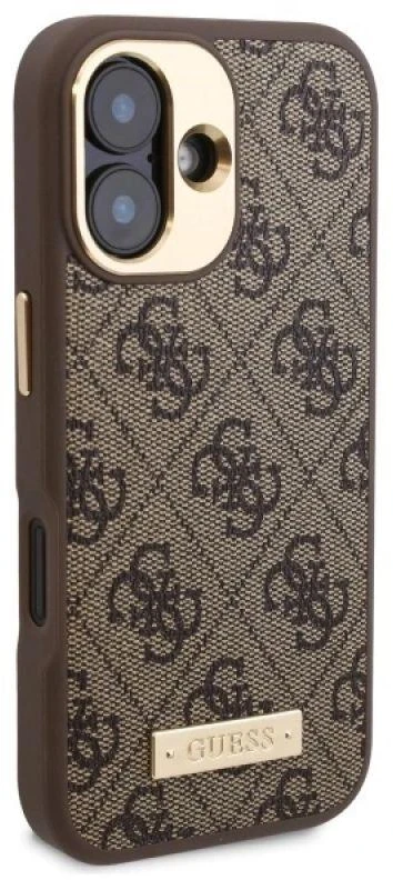 Guess 4G Logo Plate MagSafe Apple iPhone 16 Plus Case – dėklas telefonui rudos spalvos