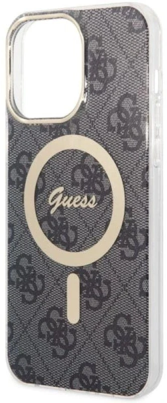 Guess GUHMP14XH4STK Apple iPhone 14 Pro Max 6.7″ juodos spalvos kietas dėklas 4G MagSafe